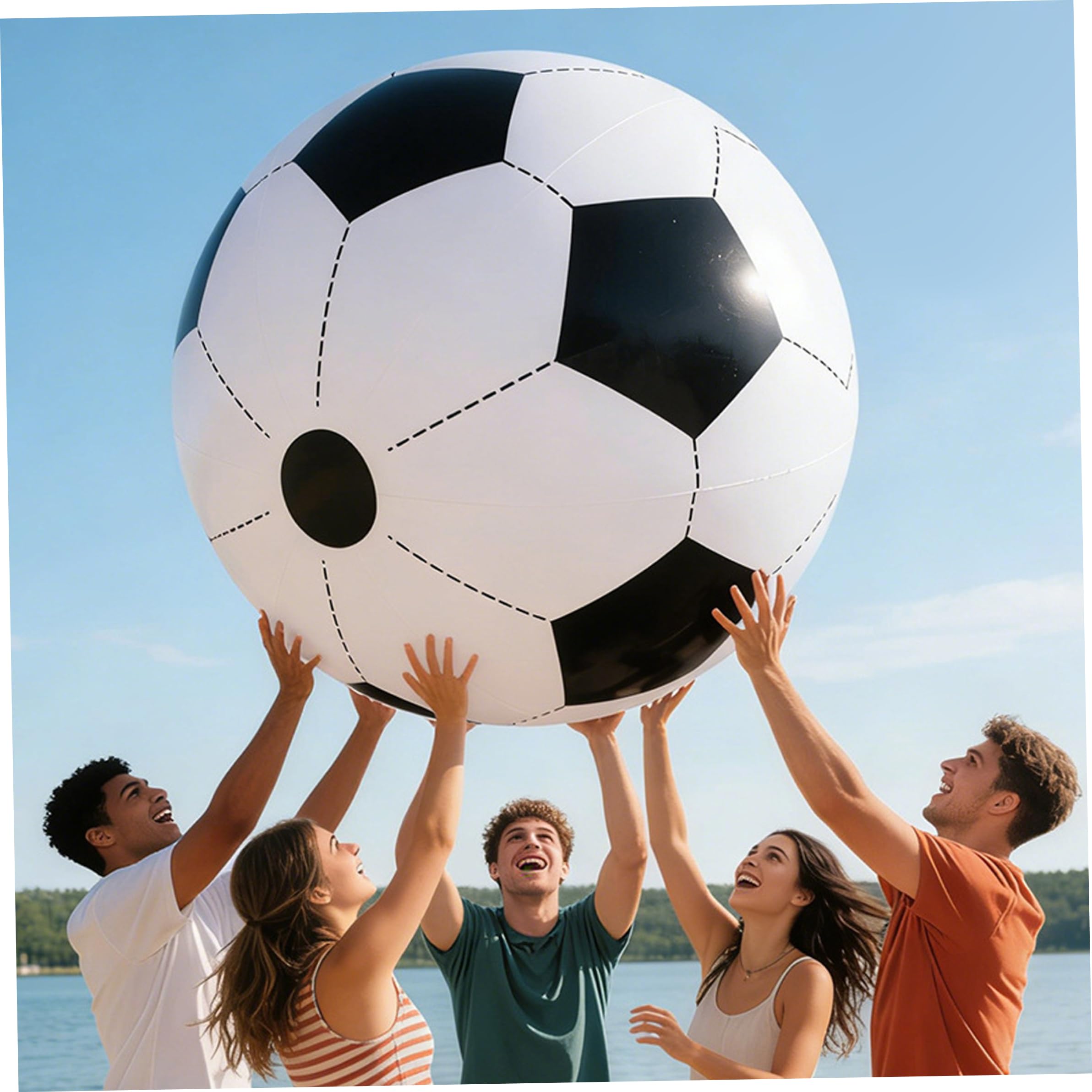 Fútbol Inflable Gigante de 2 uds., Pelota de fútbol de Gran tamaño para Jugar al Aire Libre para Playa, jardín y Parque, 47 Pulgadas, Gigante, Volar