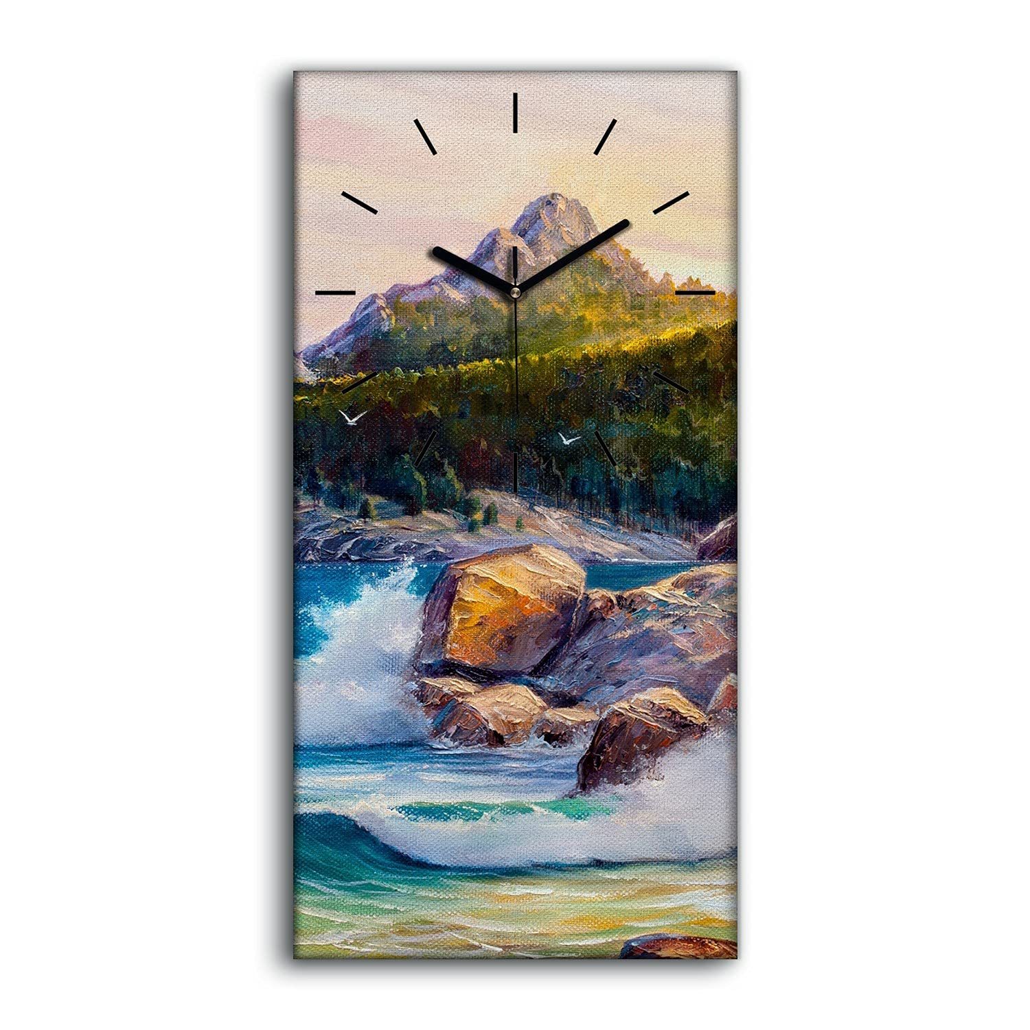 Horloge sur Toile sans Tic-Tac pour un Sommeil Paisible 30x60cm