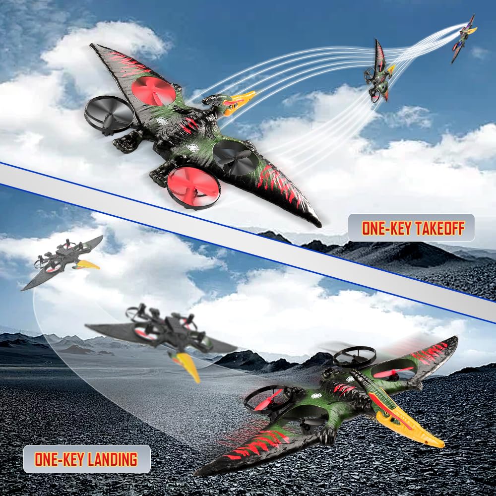 Pterodactyl Dinosaurier-Spielzeug-Drohne für Kinder, einfach zu fliegen, Drache, ferngesteuertes Flugzeug, fliegendes Spielzeug, Geburtstagsgeschenke für Jungen, Hobby, ferngesteuertes Flugzeug (grün)