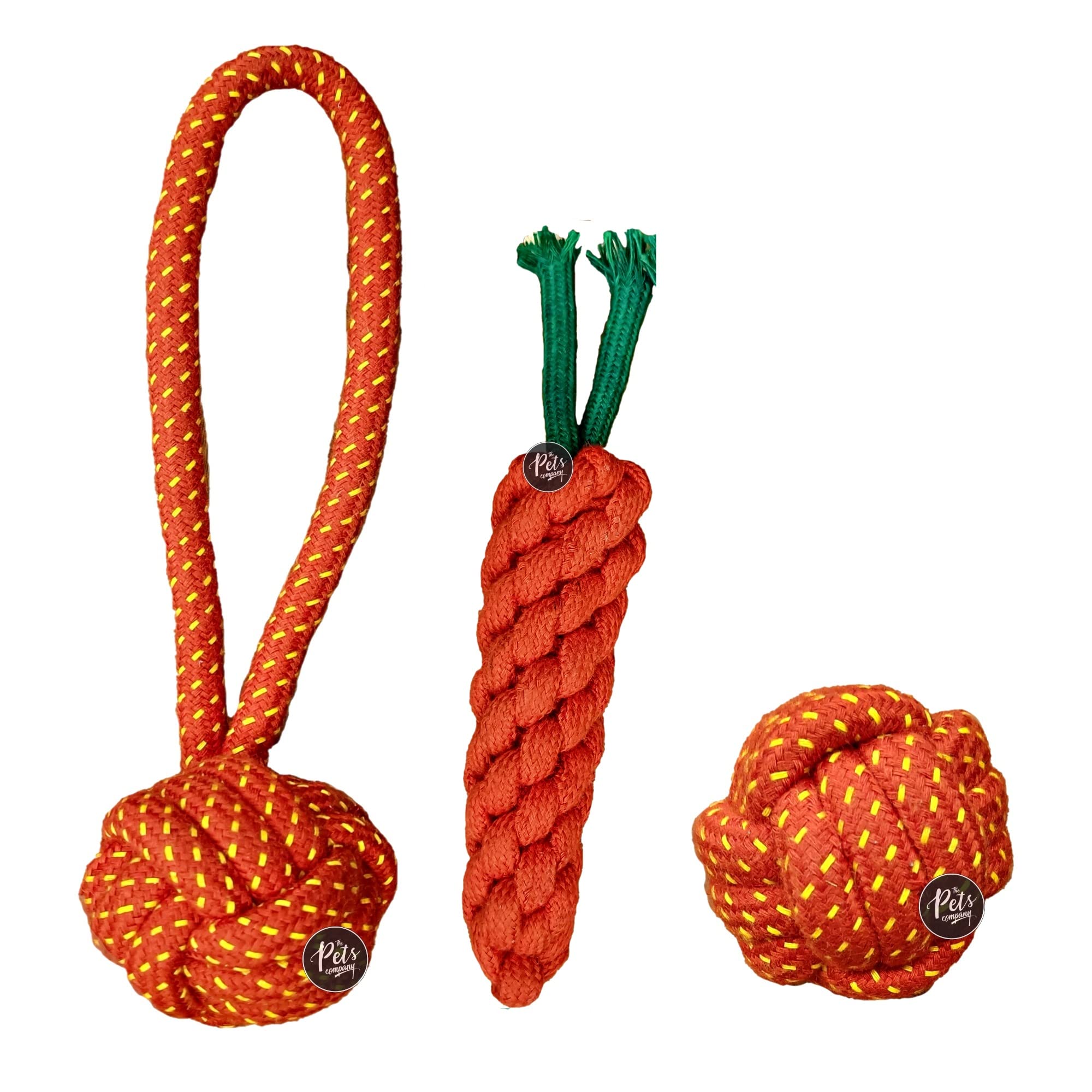 The Pets Company Christmas Dog Chew Toys for Puppy Teething & Training (Dog Ball + Ball Tug + Carrot), Dog Rope Toy Combo of 3 for Small & Medium Dogs (B0BQGQTQ1M) Amazon Price History, Amazon Price Tracker