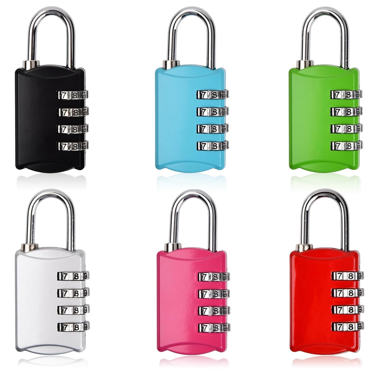 candado código de 4 dígitos, 6 candados pequeños para código de candado, candado con combinación de cadena a código, cerradura combinada para taquilla, puerta de bodega, puerta de jardín, garaje