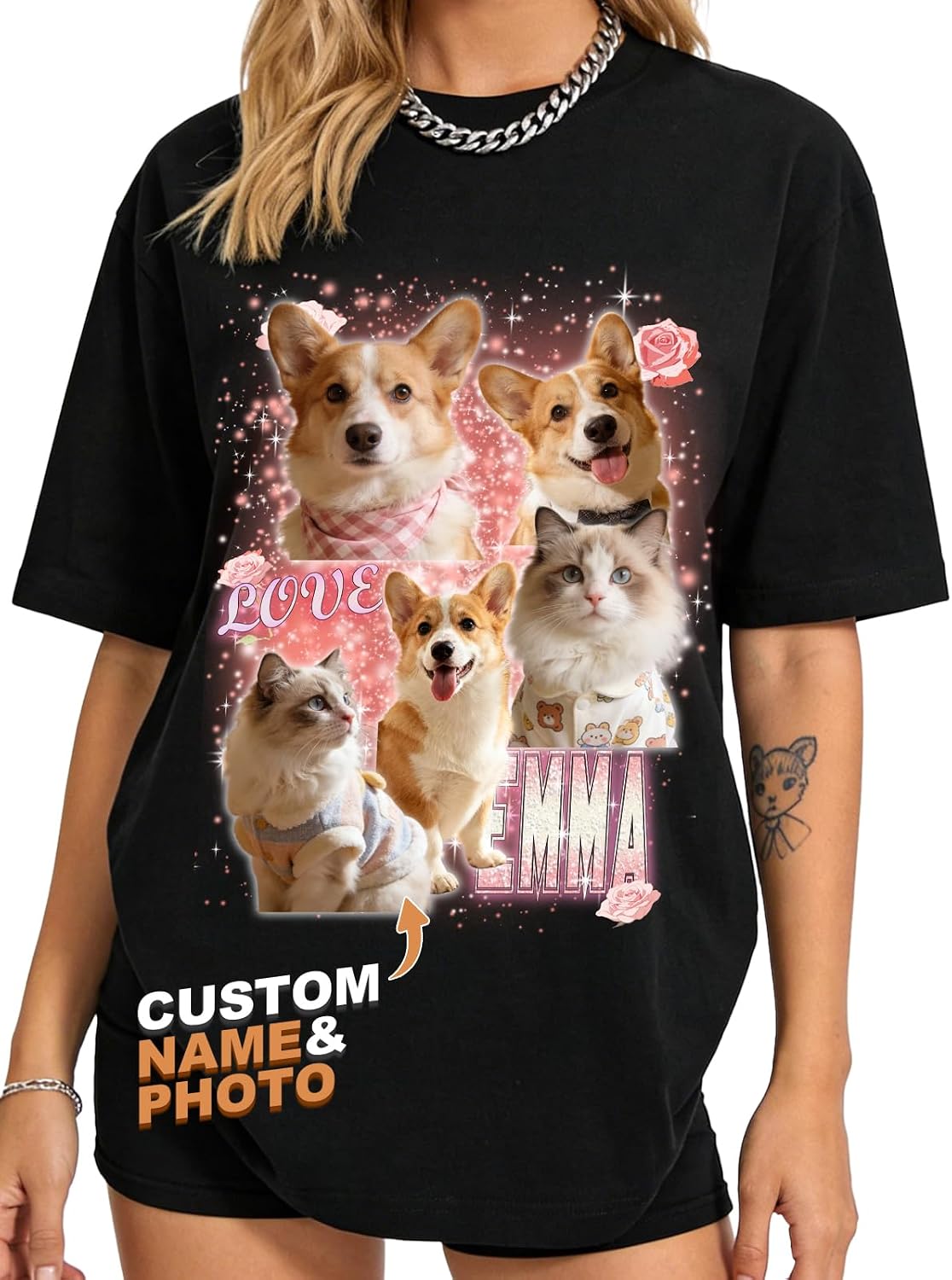 Custom4U Custom Cat Dad Dog Mom Shirts Personalized Pet Shirt for Pet Lover