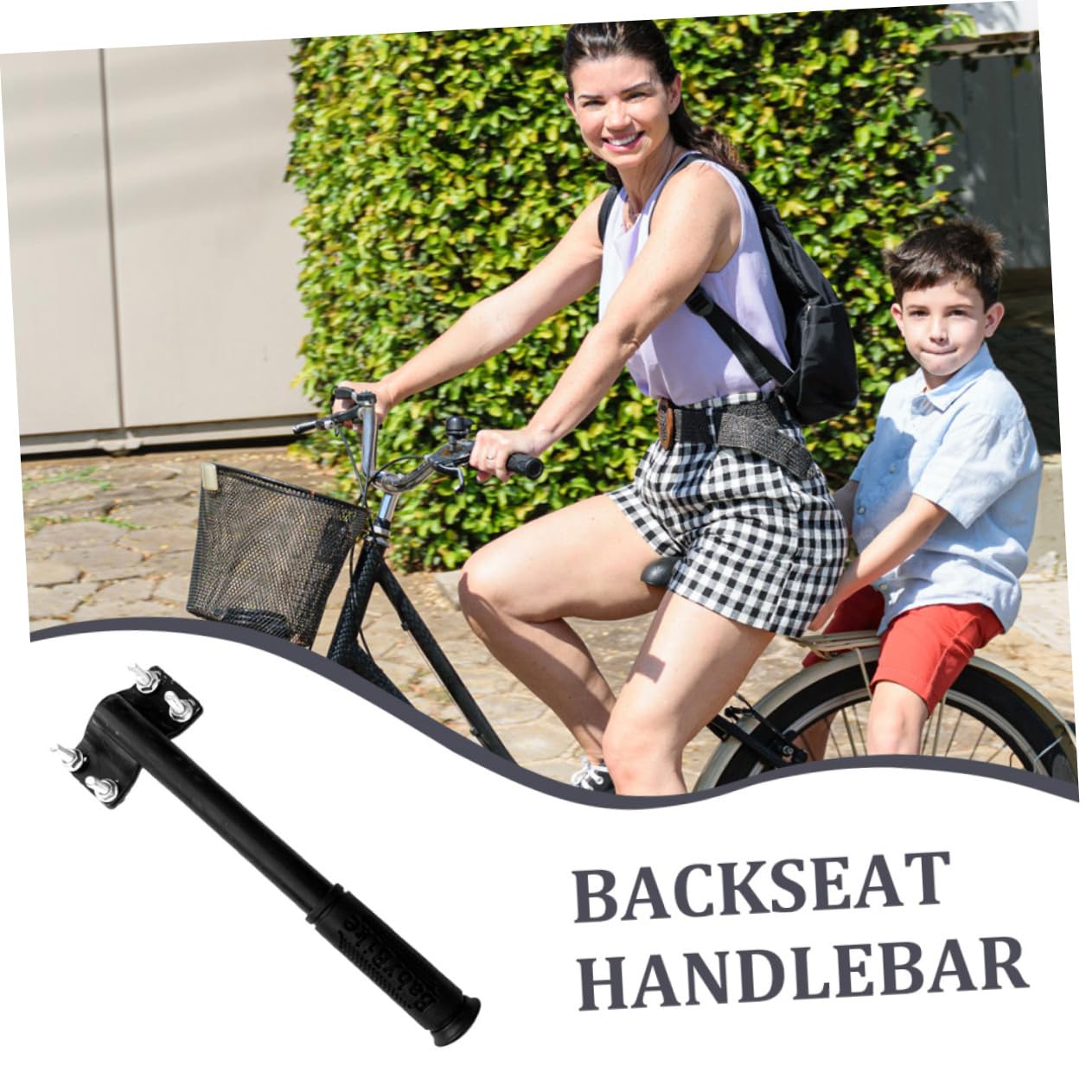 VANZACK 3pcs Rear Bike Seat Professional Bike Armrest Handle for Safety Non-Skid Comfortable