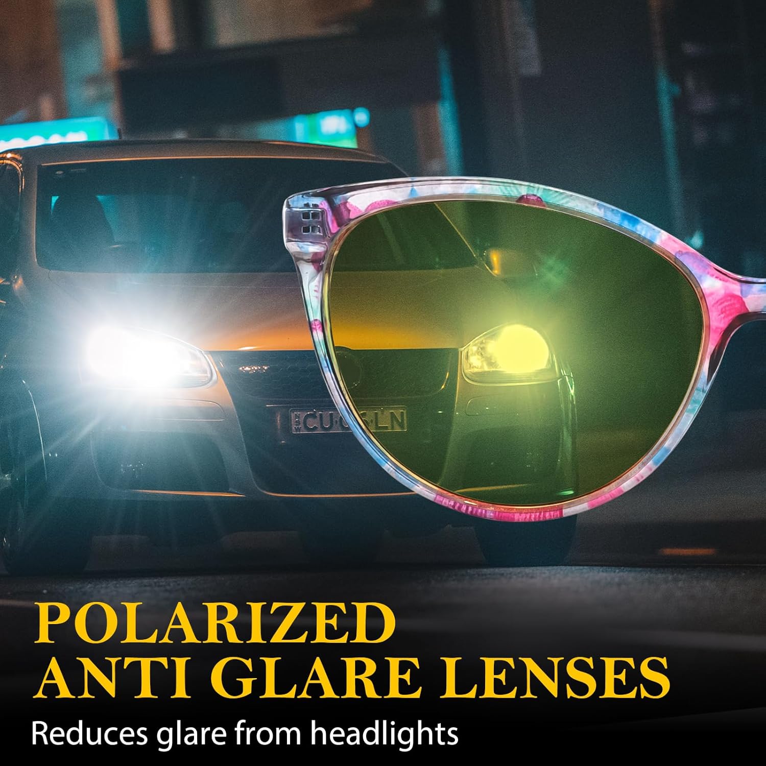 FIMILU Cat-eye Night Vision Glasses for Women, Polarized Night Driving Glasses Anti-Glare and Enhance Vision at Night - Image 4