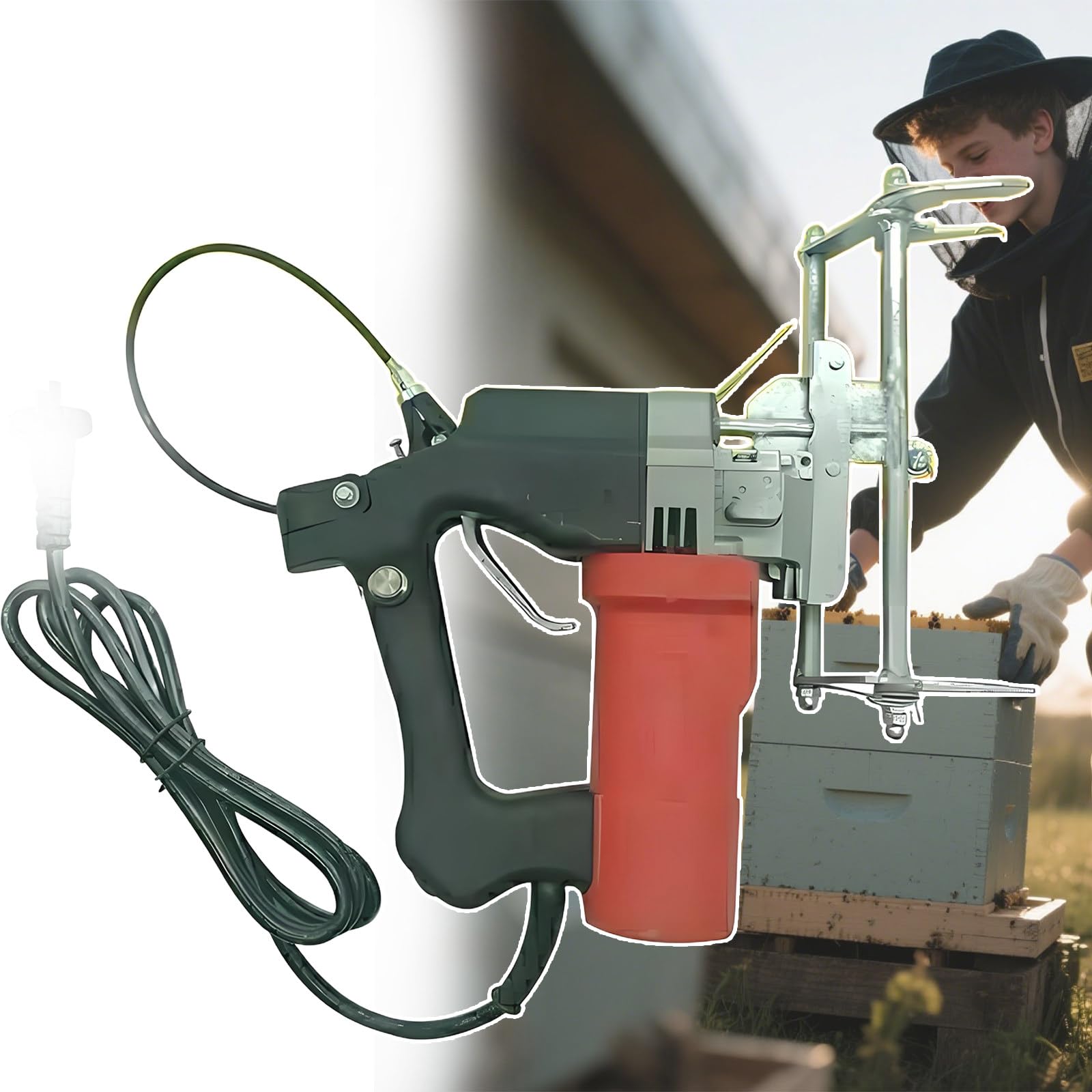 Máquina eléctrica agitadora de abejas, equipo de colmenar de mano de 6 velocidades con abrazadera de 3,3 cm para extracción industrial de marcos