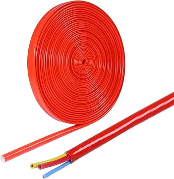 Silicone Fiberglass Sleeve,Heat Resistant Harness,High Temperature 392 Fahrenheit Heat Shielded Flexible Electric Insulation Sleeve red, 1/4-23ft