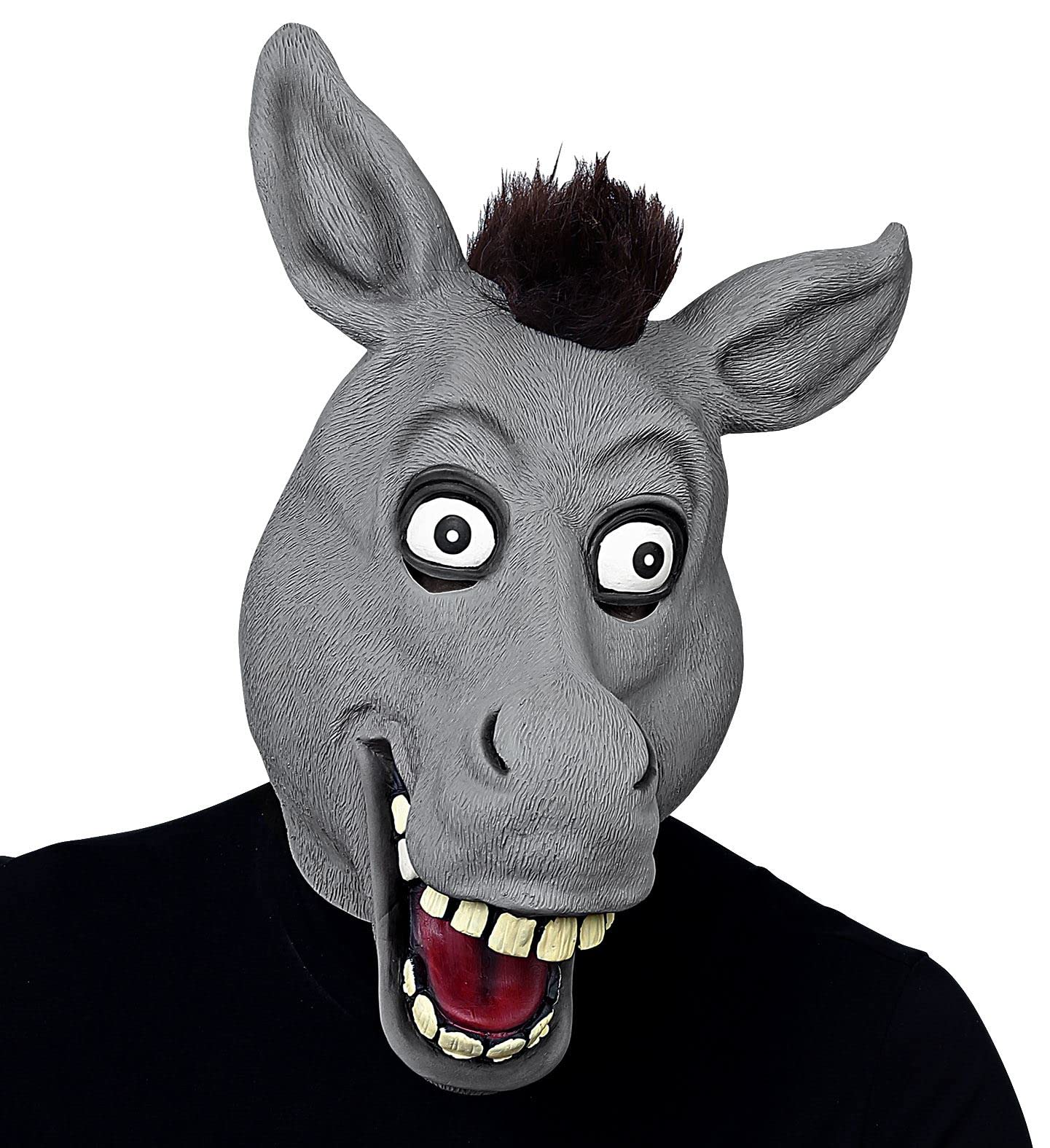 Widmann Big Eyes Donkey Full Head Mask Plush Hair Latex Mask Nativity Play Fancy Dress