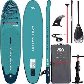Aqua Marina Vapor SUP Aufblasbares Stand Up Paddle Board mit Paddel, Leine, Magic Rucksack und Double Action Pumpe