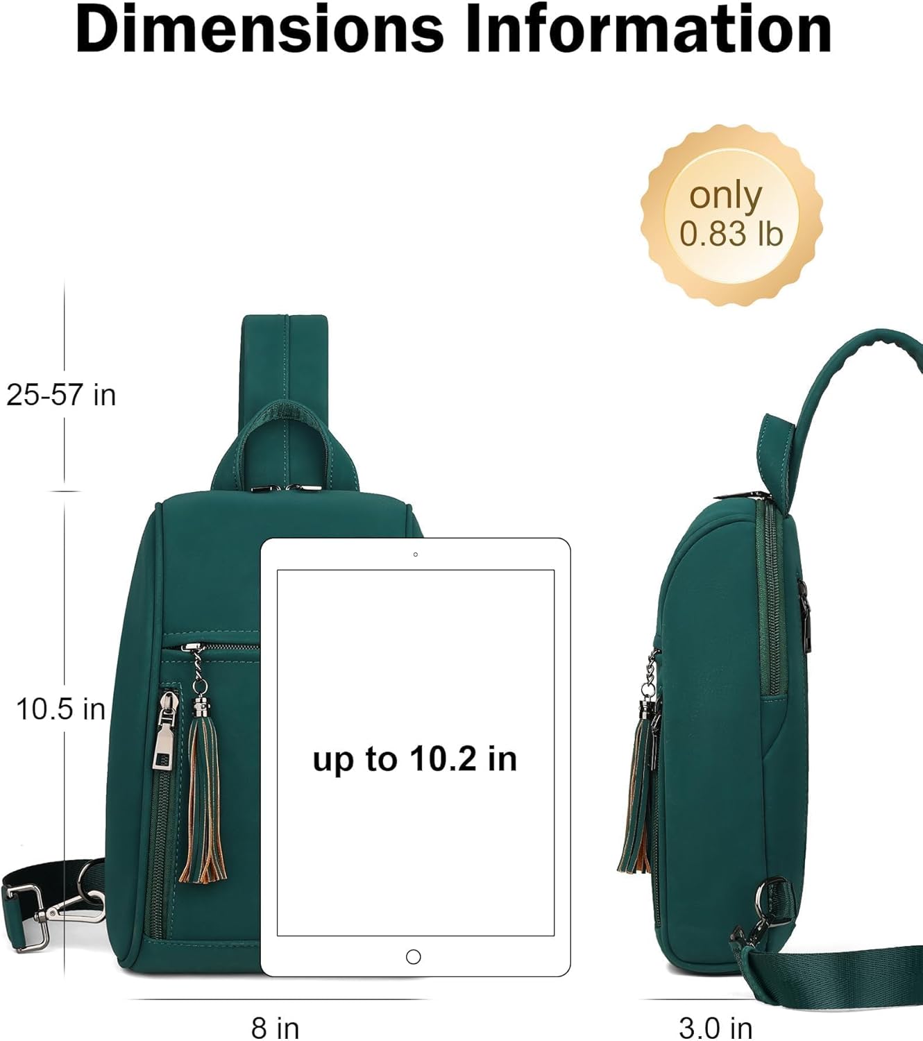 FADEON Sling Bag for Women, Crossbody Backpack with Tassels, Designer Leather Shoulder Chest Bags for Travel - Image 4