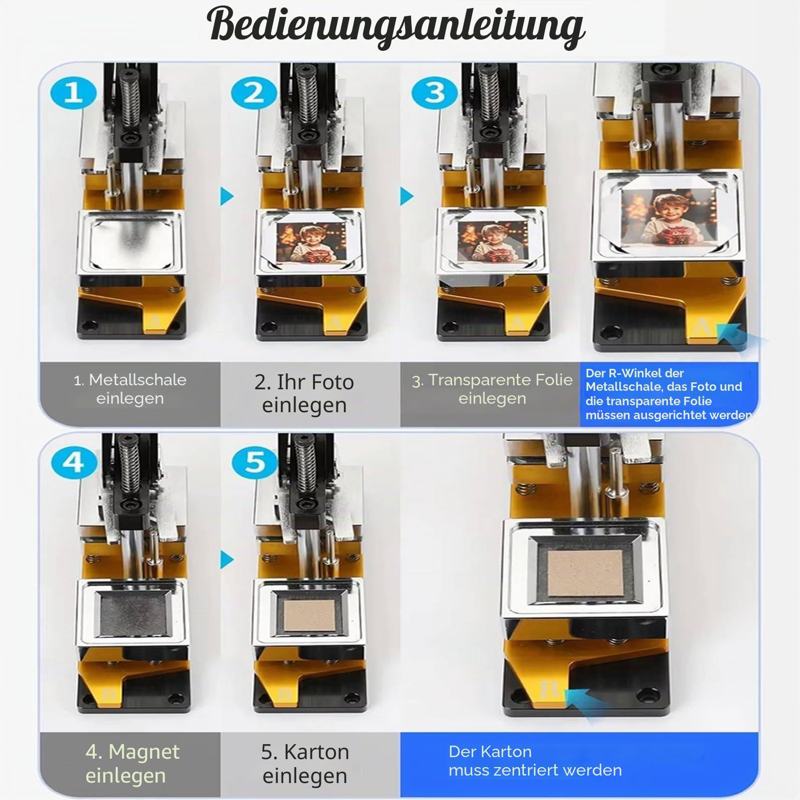 1000 Sets von Verbrauchsmaterialien, 1000 Stück, Verbrauchsmaterialien, DIY-Kühlschrankmagnete, Pin-Maschinen-Verbrauchsmaterialien (ohne Maschine)
