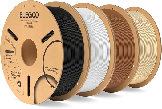 ELEGOO PLA Filament 1.75 4kg Black, White, Brown, Beige