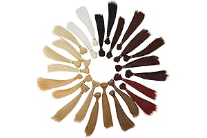Doll Hair Rerooting Kit: 24-Pack Straight Synthetic Weft Extensions for Crafting