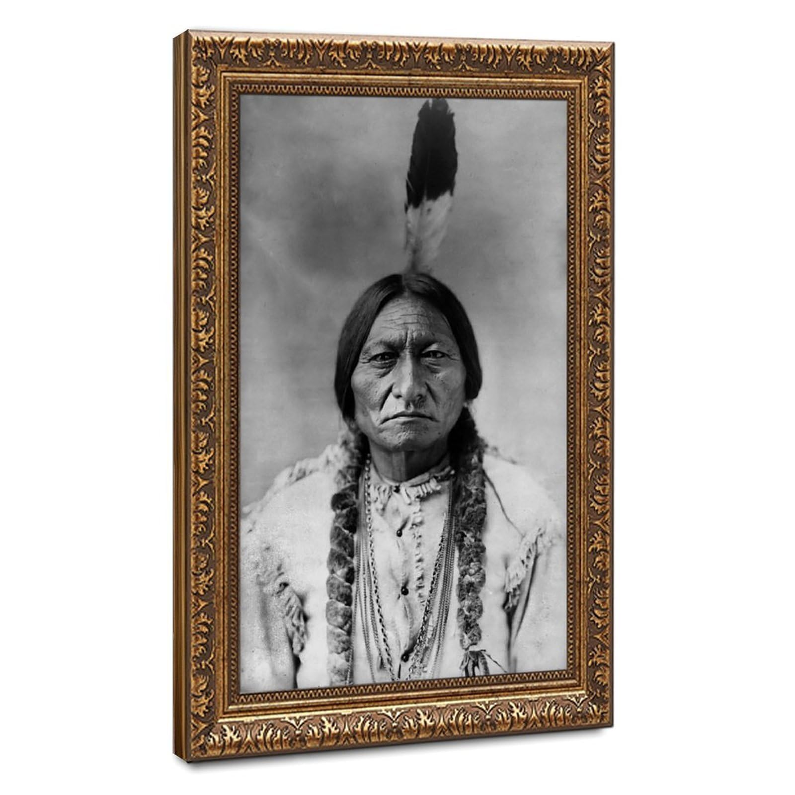 WCYB Sitting Bull 1883 Hunkpapa Lakota Leader Posters Prints Canvas Deco Paintings Wall Art Hangable Frame 20" L X 30" W
