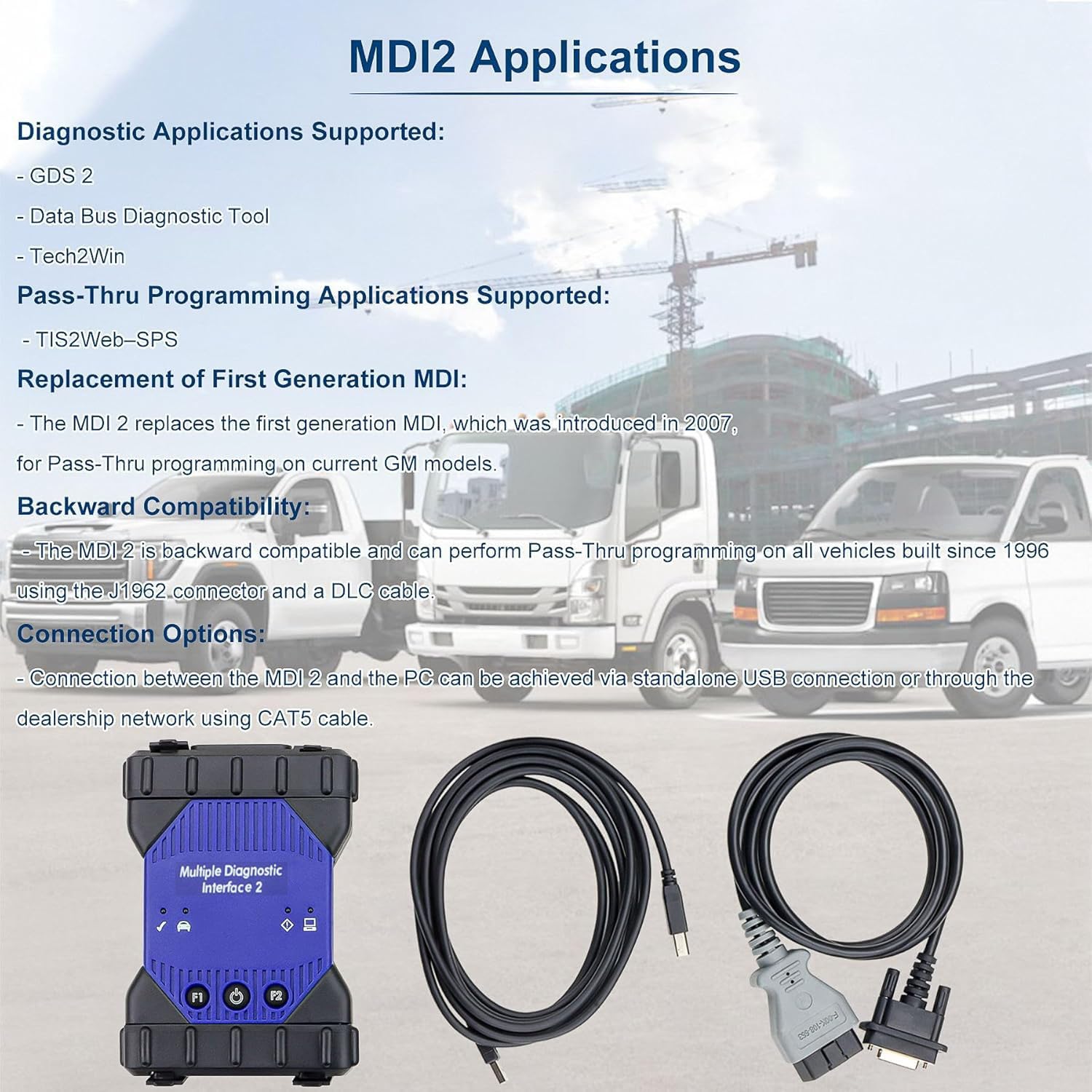 SLYQMC Per MDI2 Multiplo Diagnostica Interfaccia Scanner EL-52100-AM, Essendo La Versione Kit Interfaccia Diagnostica Multipla GM 2, Caratteristiche OBD2 USB 2.0 ed è Compatibile con DLC Cavo