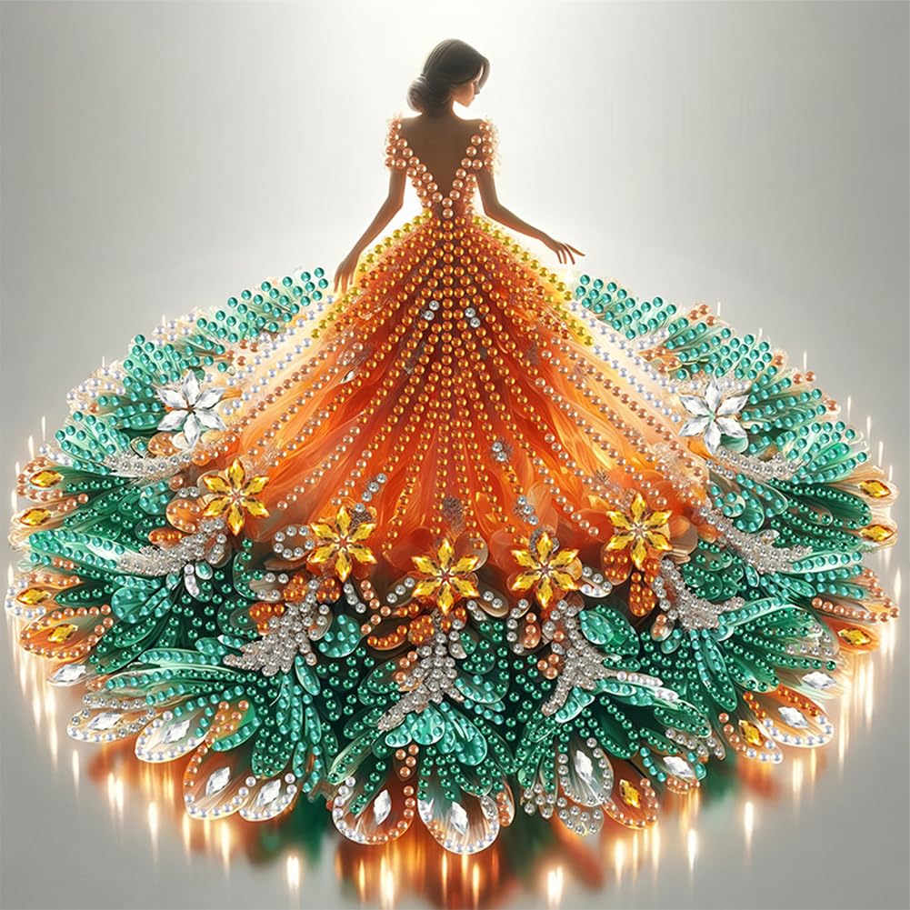 Diamond Art Painting Kits for Adults,5D Special Shape Diamond Painting Kits, Crystal Rhinestones Diamond and Crafts Adults for Home Decor(Lady) 11.81x11.81inch