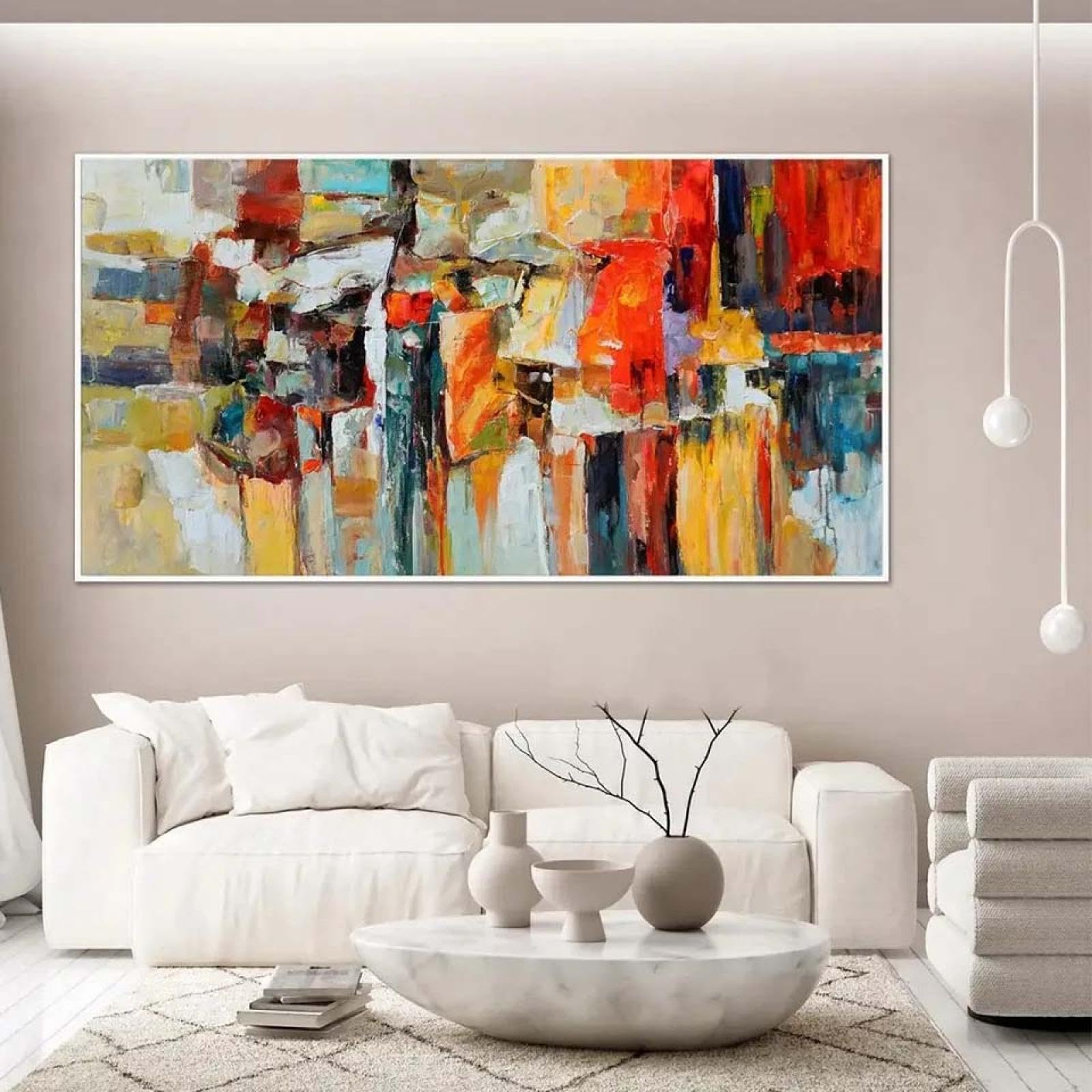 Leinwand Bilder Weinlese Style Bunt Abstrakt 200x100 cm Modern Groß XXL Leinwandbild Wohnzimmer Schlafzimmer Wandbilder Kunstdruck Canvas Desing Wand Bild auf Leinwand Ungerahmt
