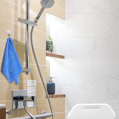 Miniatura 7 de Patelai 16 clips de ventosa de plástico redondo para ventosas con clips resistentes para colgar accesorios de ducha en casa oficina