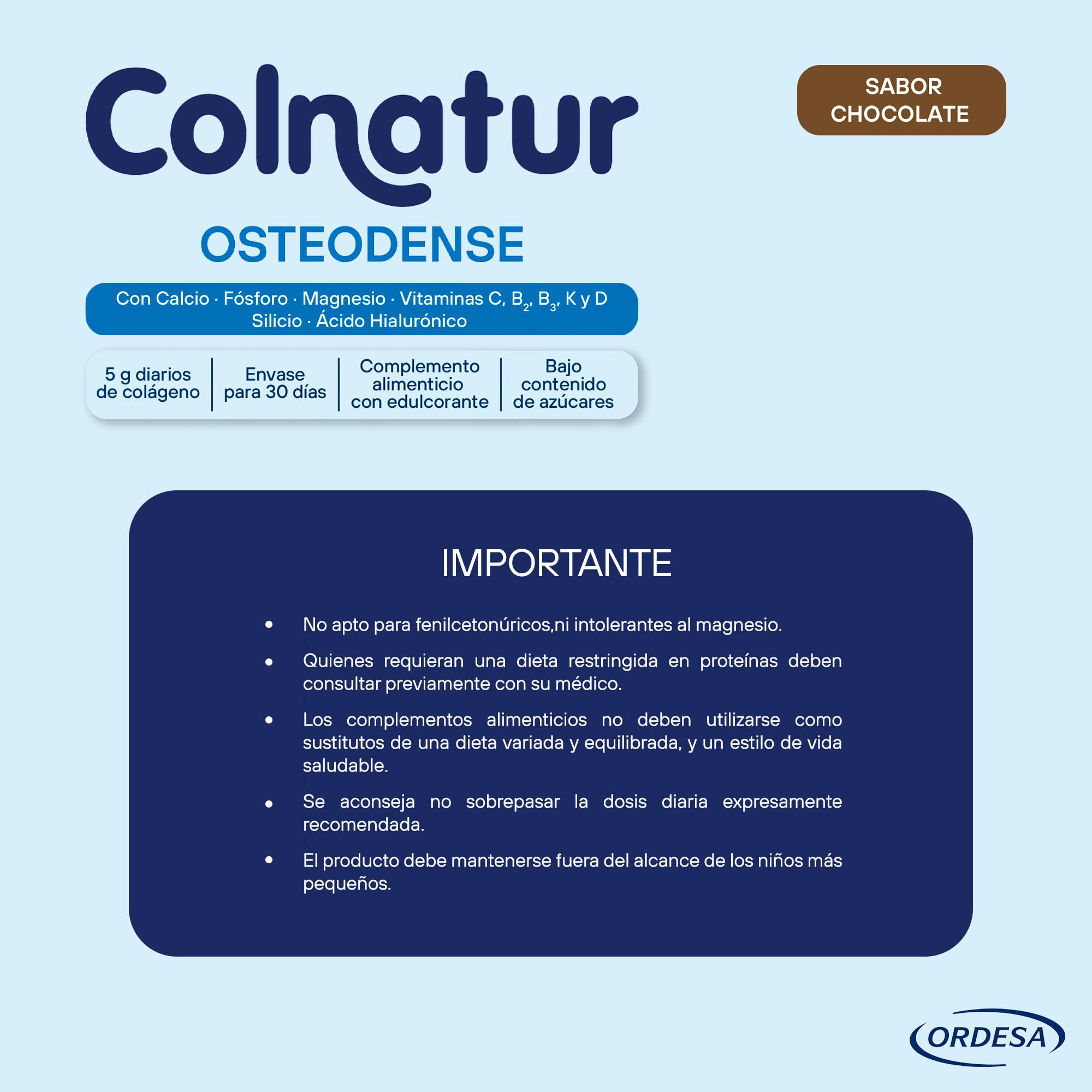 Colnatur Osteodense Chocolate | 288g | Colágeno con Magnesio, Ácido Hialurónico y Vitamina C para Huesos y Articulaciones (Paquete de 2)