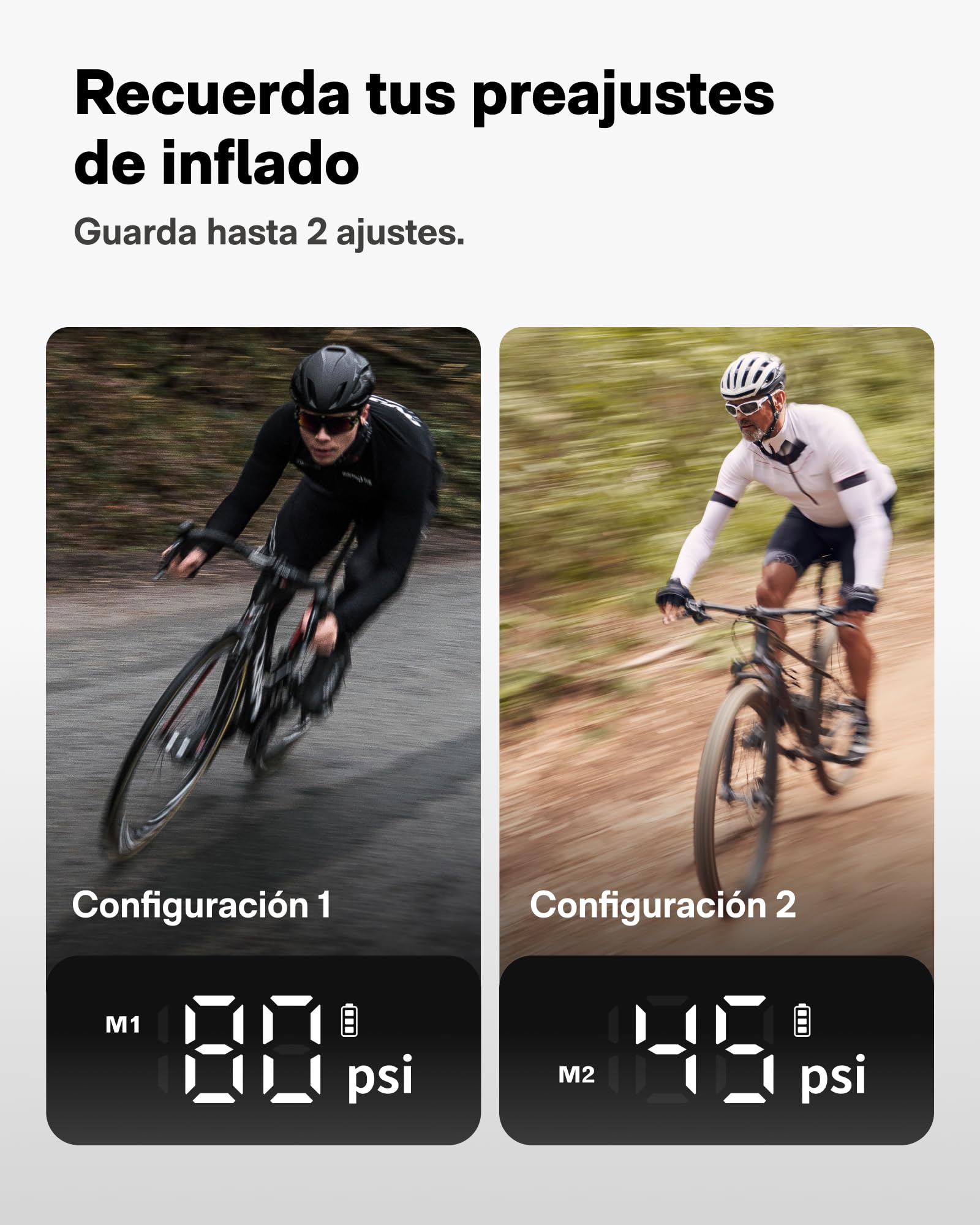 HOTO Inflador de Ruedas para Coche, Mini Bomba de Aire para Bicicleta | Compresor de Aire Portátil de 150 PSI, Inflado Rápido en 25 Segundos, con Manómetro y Válvulas Presta y Schrader