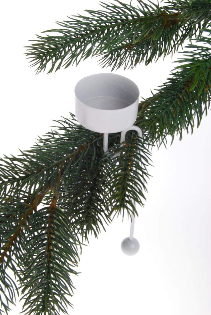 haus-der-geschenke hdg Baumkerzenhalter Balancehalter für Teelicht 4er Set in weiß | Pendelkerzenhalter | Christbaumkerzenhalter | Kerzenhalter