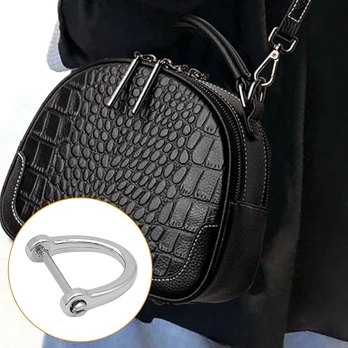 Miniatura 6 de 18 anillos en D de tornillo, 2 tamaños de herradura en forma de U, anillo de tornillo en forma de D, anillo semicírculo D con 1 destornillador,