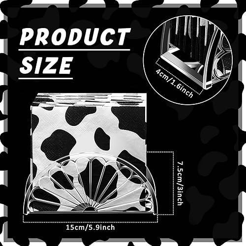 Miniatura 2 de Suclain 24 servilleteros de plástico con diseño de abanico de pañuelos, organizador independiente con forma de soporte de papel para cocina,