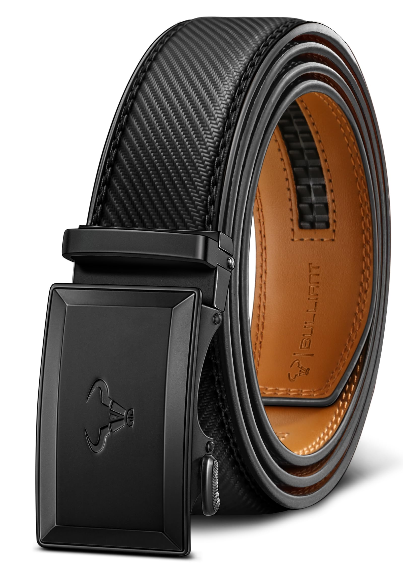 BULLIANT Men Belt Ratchet Leather Belt Click Adjustable for Men Jeans Dress Casual 1 3 8-Cut to Fit