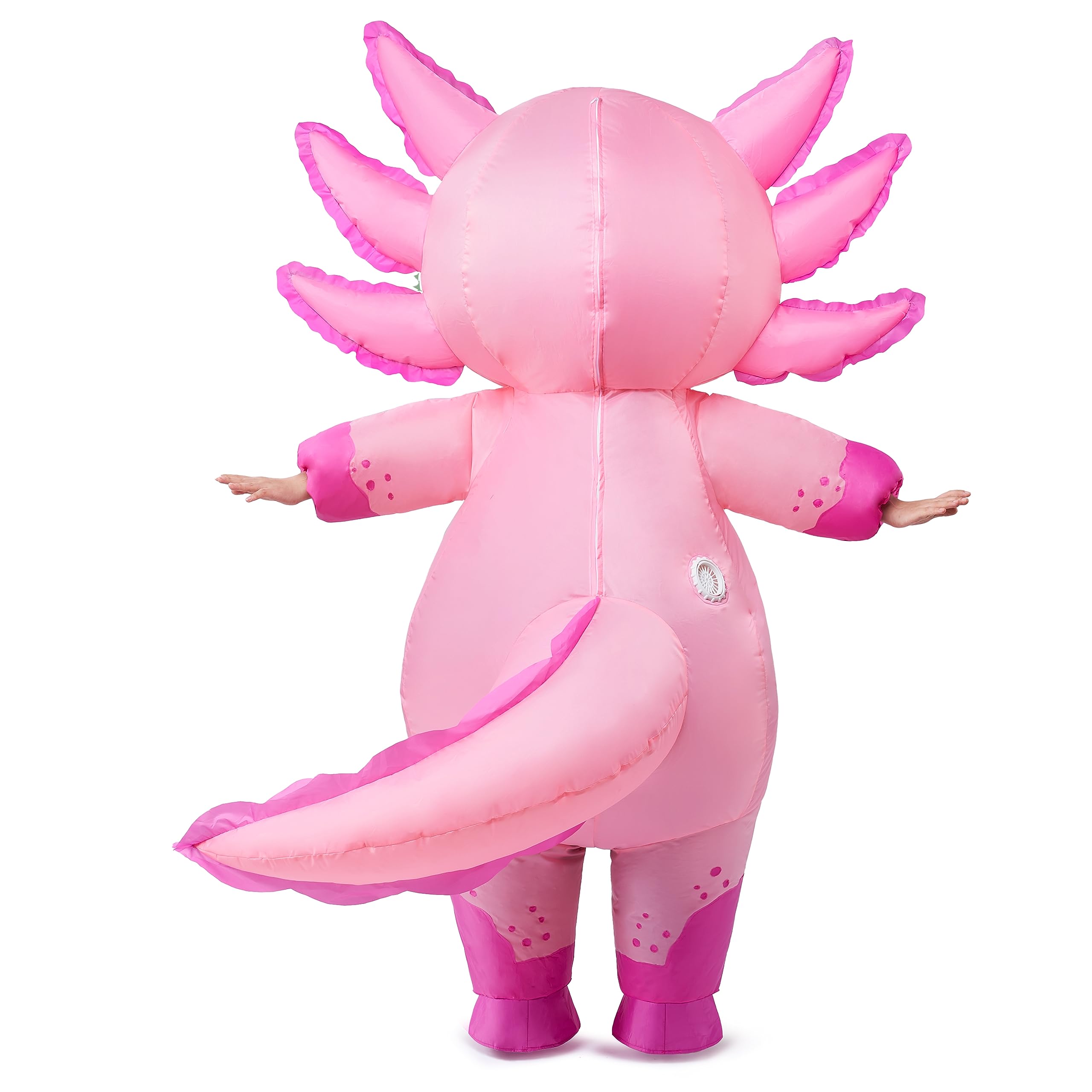 Spooktacular Creations Nadmuchiwany kostium dla dzieci, na całe ciało, różowy Axolotl Air Blow Up kostiumy na Halloween