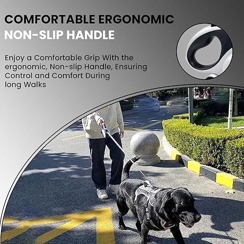 Miniatura 6 de Best Dog Supplies - Correa gruesa retráctil para perros grandes con dispensador de bolsas y linterna, correa de perro de 26 pies26.2 ft para perros