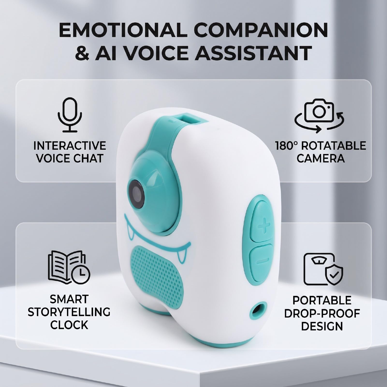 Compagno Robot Intelligente AI con Chat Vocale Emotiva (GREEN)