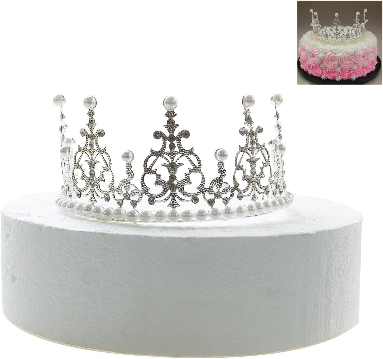Gisiny Argent Couronne Pour Filles Princesse De Gateau D Anniversaire Decoration De Gateaux Amazon Fr Cuisine Et Maison