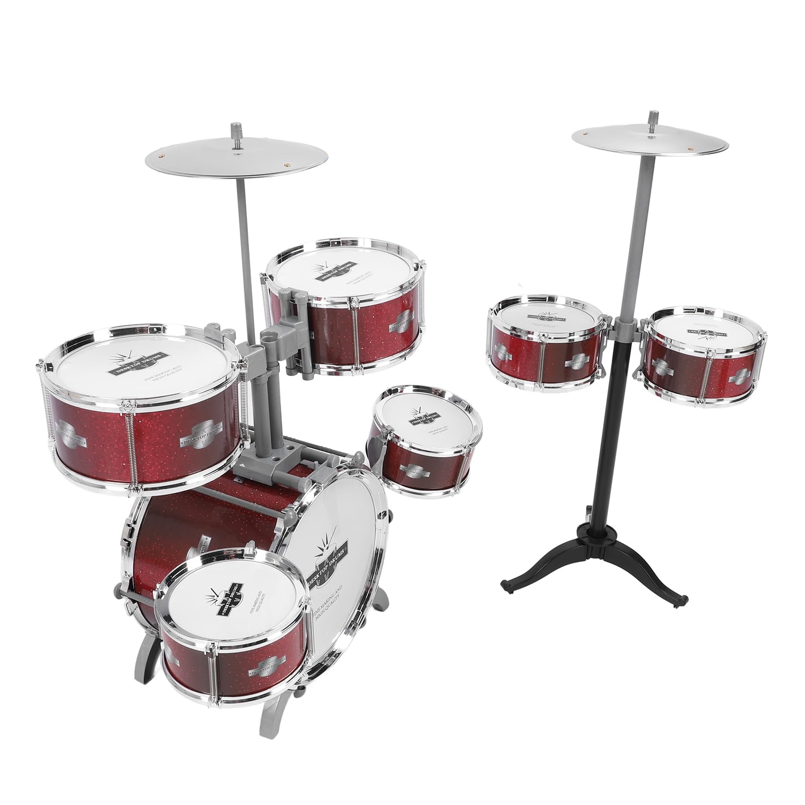 Sxhlseller Jazz-Schlagzeug-Spielzeug |ABS-Percussion-Kit mit Galvanisierung, Eltern-Kind-Musikinstrument für und Mädchen, Pädagogische Simulationstrommel