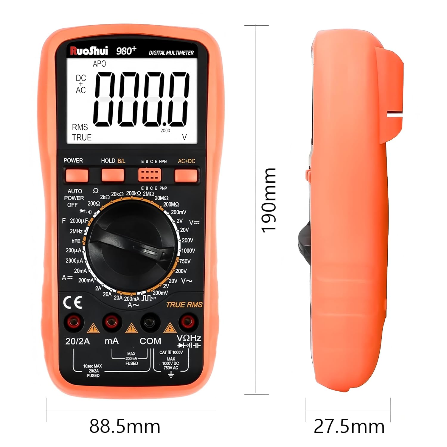 RuoShui VC980+ Digital Multimeter front view