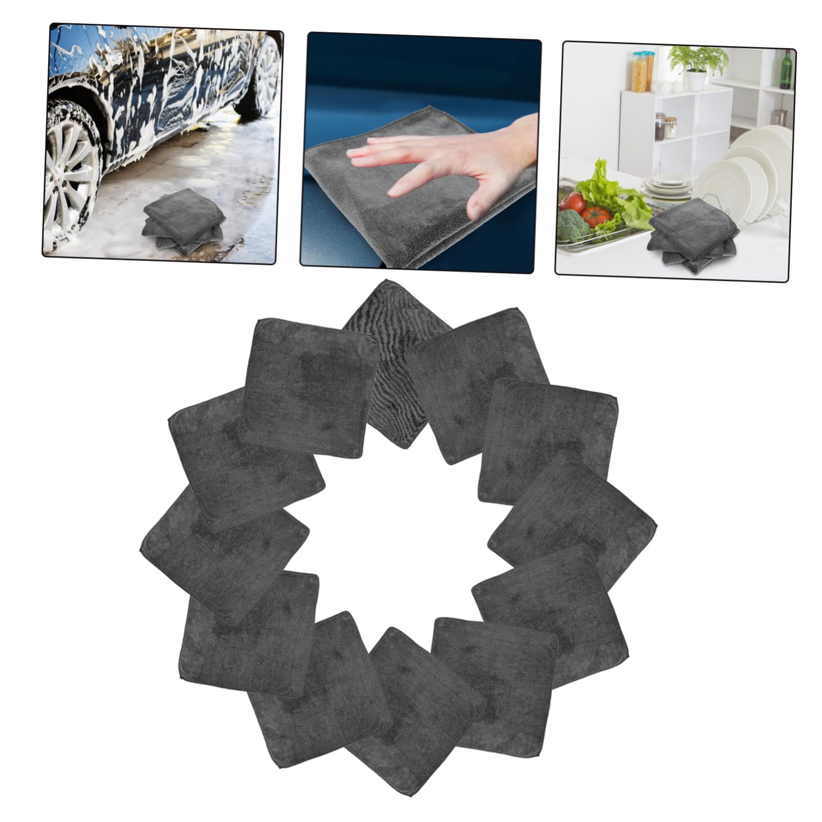 MAGICLULU Panno in Microfibra Assorbente per Pulizia Auto 12 Pezzi | Riutilizzabili, Uso Multiuso, Tessuto Morbido, per Lavaggio e Asciugatura Elevata Capacità di Assorbimento