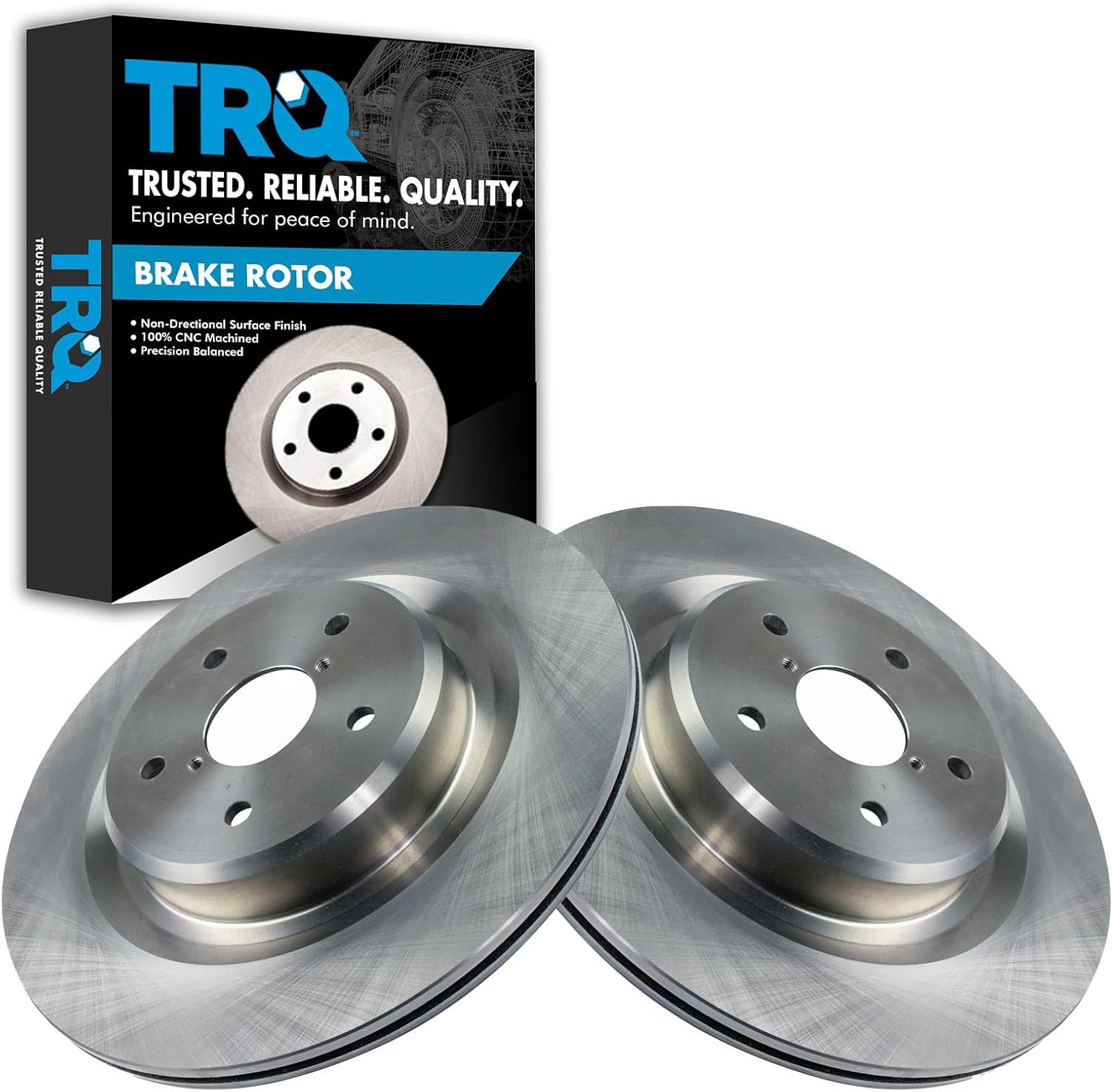 TRQ Rear Brake Rotor Set Vented Compatible with 2019-2024 Subaru Ascent