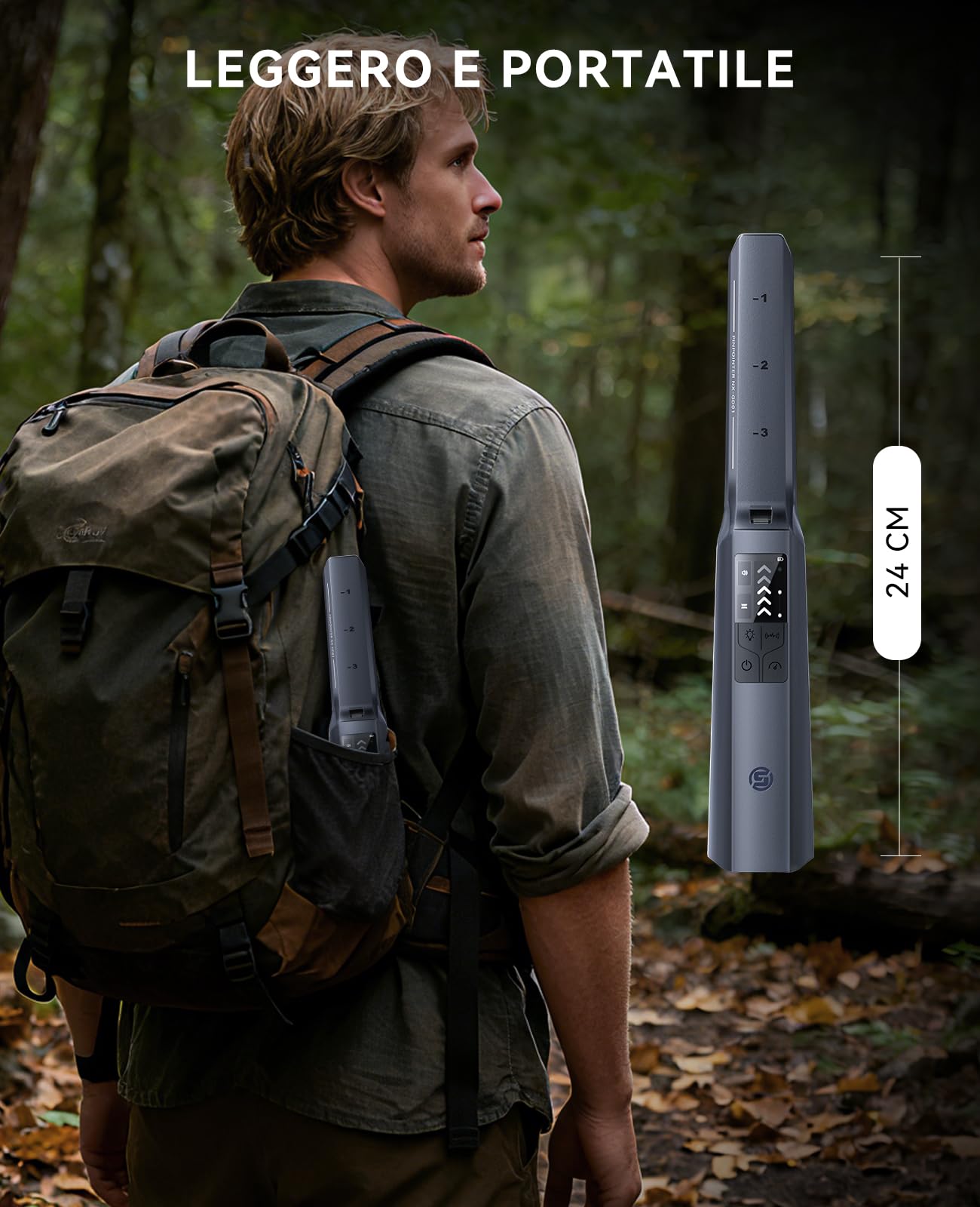 SUNPOW Pinpointer Metal Detector Professionale per Adulti, Batteria Ricaricabile al Litio da 800 mAh, Completamente Impermeabile IP68, Chip Potenziato e Schermo LCD, 4 Modalità, 3 Luci con SOS