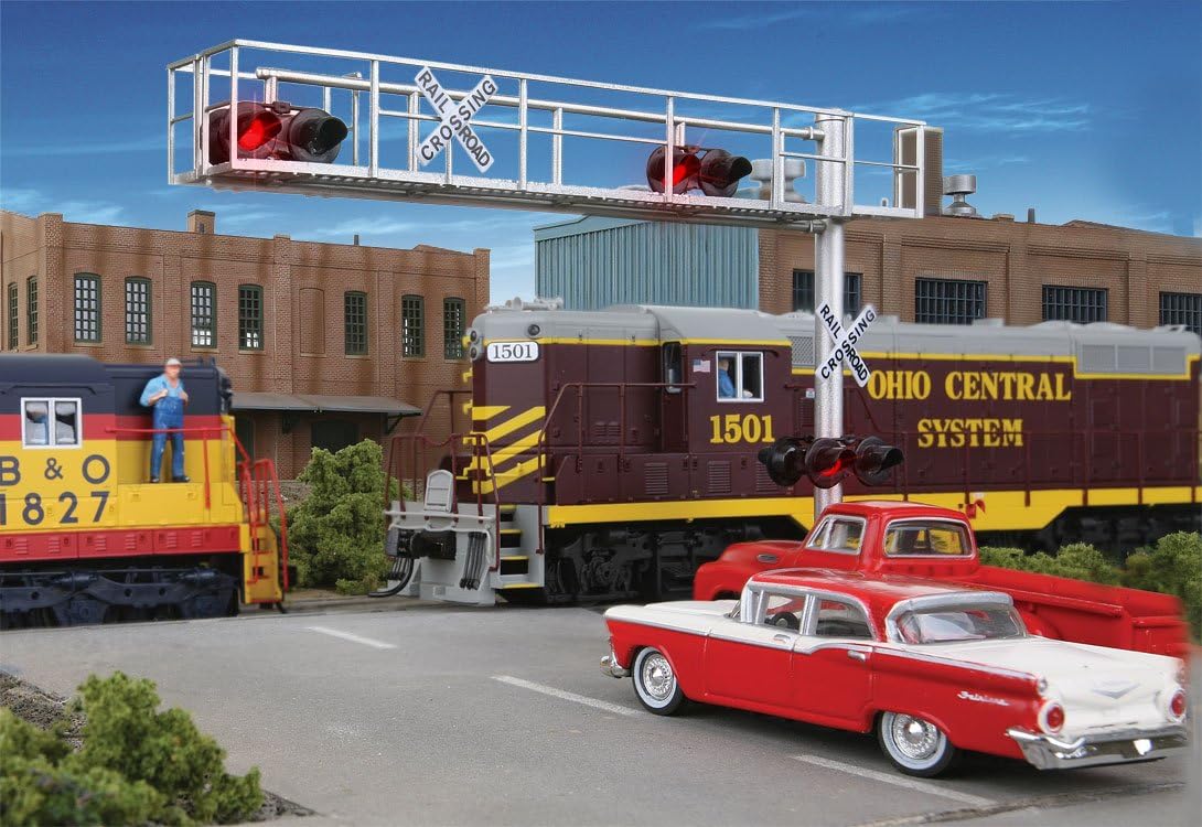 Walthers SceneMaster Modern Cantilever Grade Crossing Signal-Two-Lane 949-4330 HO Scale Model Railroad - Signals Kit