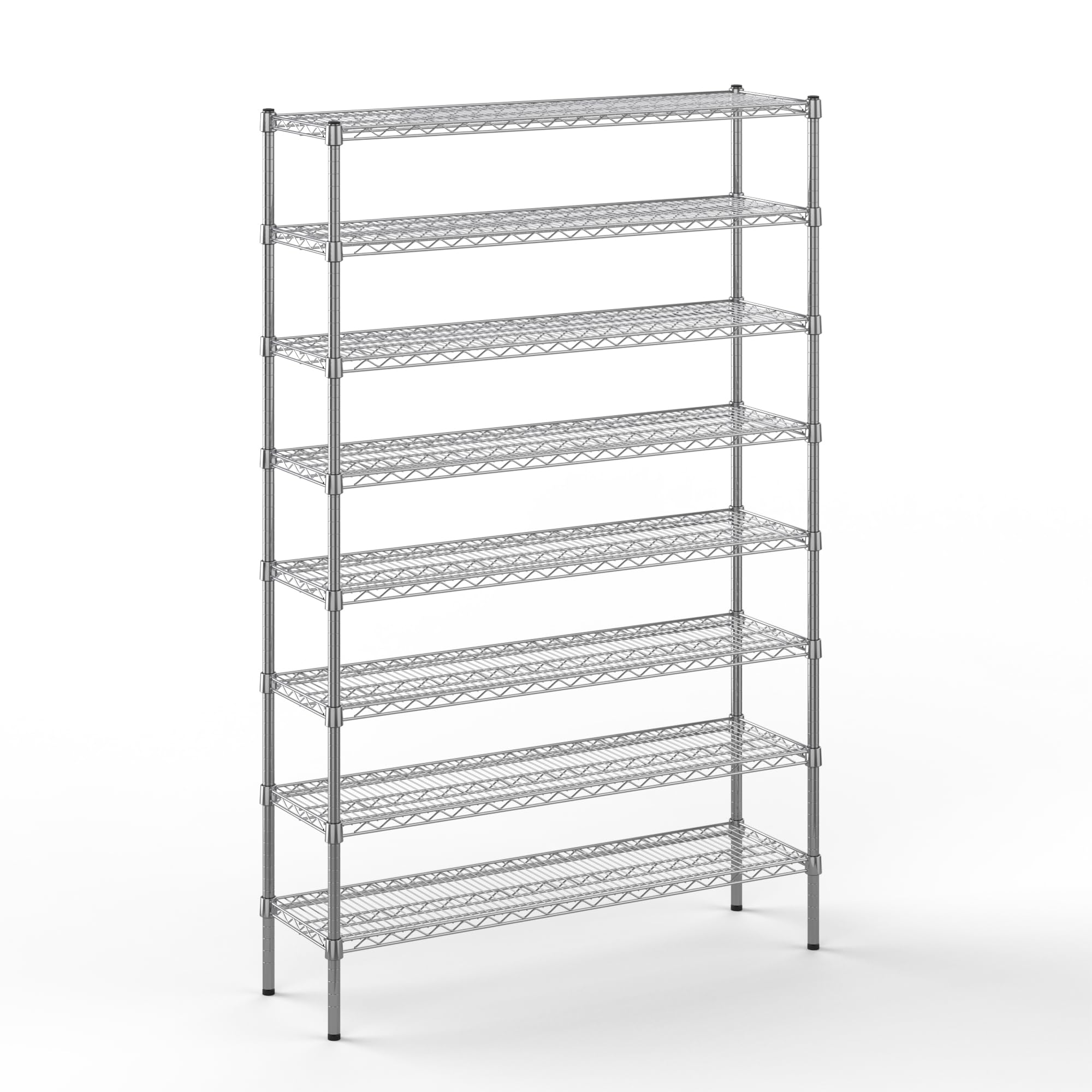 14" Deep x 48" Wide x 74" Height Wire Shelving Kit | 8-Tier | NSF Commercial Storage Rack Unit