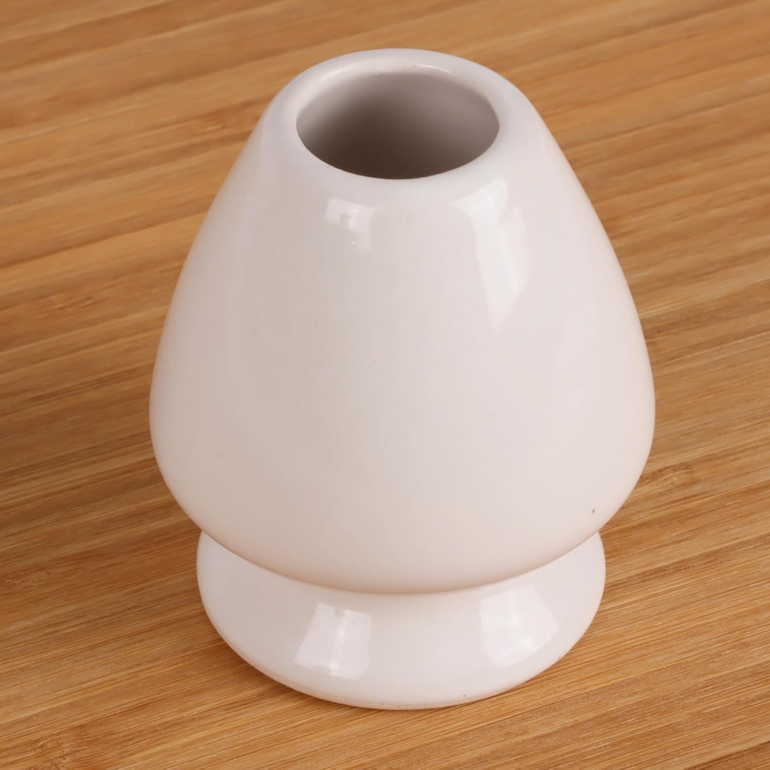 BambooMN Brand - Ceramic Matcha Tea Whisk Holder Stand - White