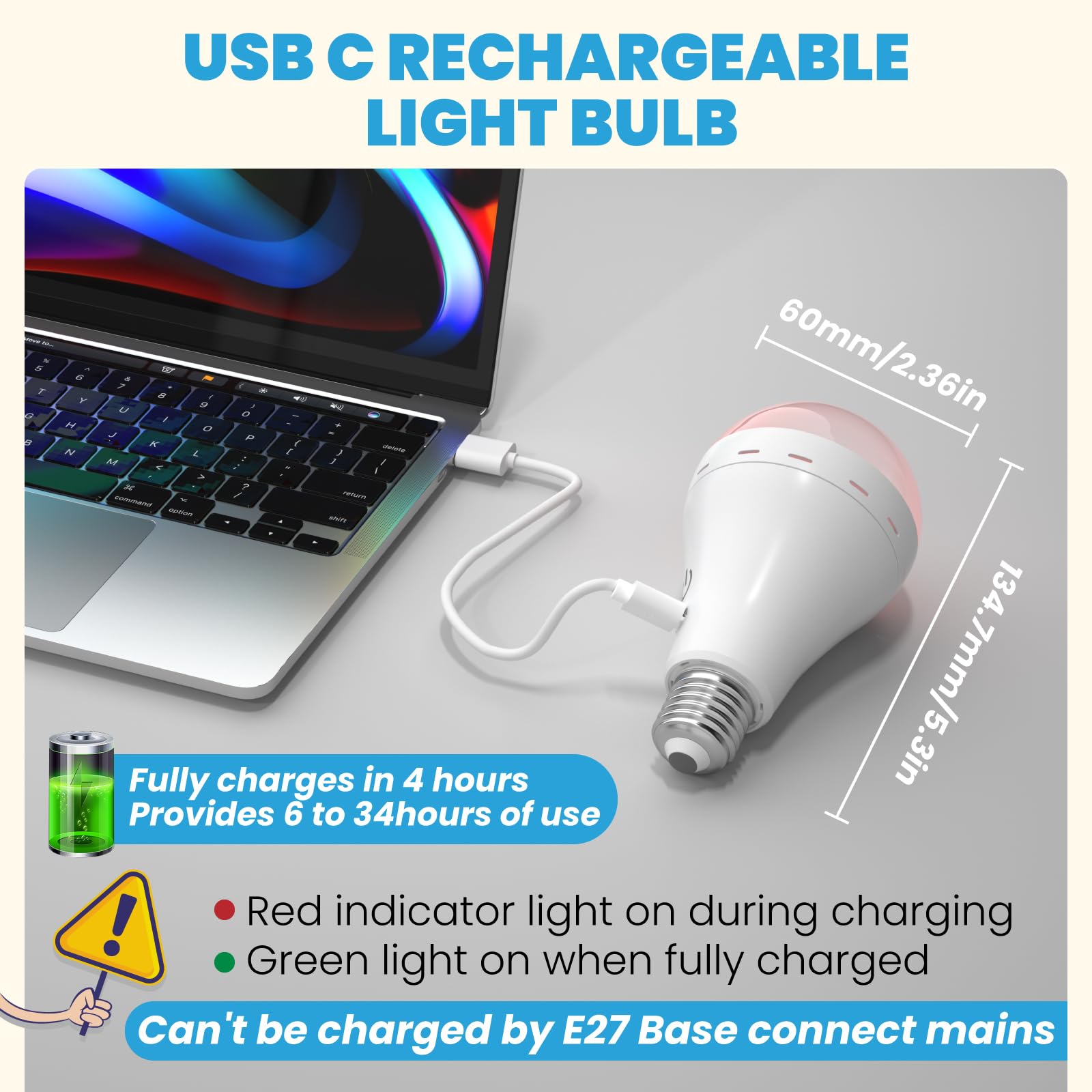 TobeBright E27 Rechargeable Light Bulb with Remote - Image 4