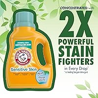 Vista 3 de ARM & HAMMER Detergente para ropa de piel sensible con fragancia hipoalergénica, detergente líquido para ropa con aroma fresco, botella de 144.5