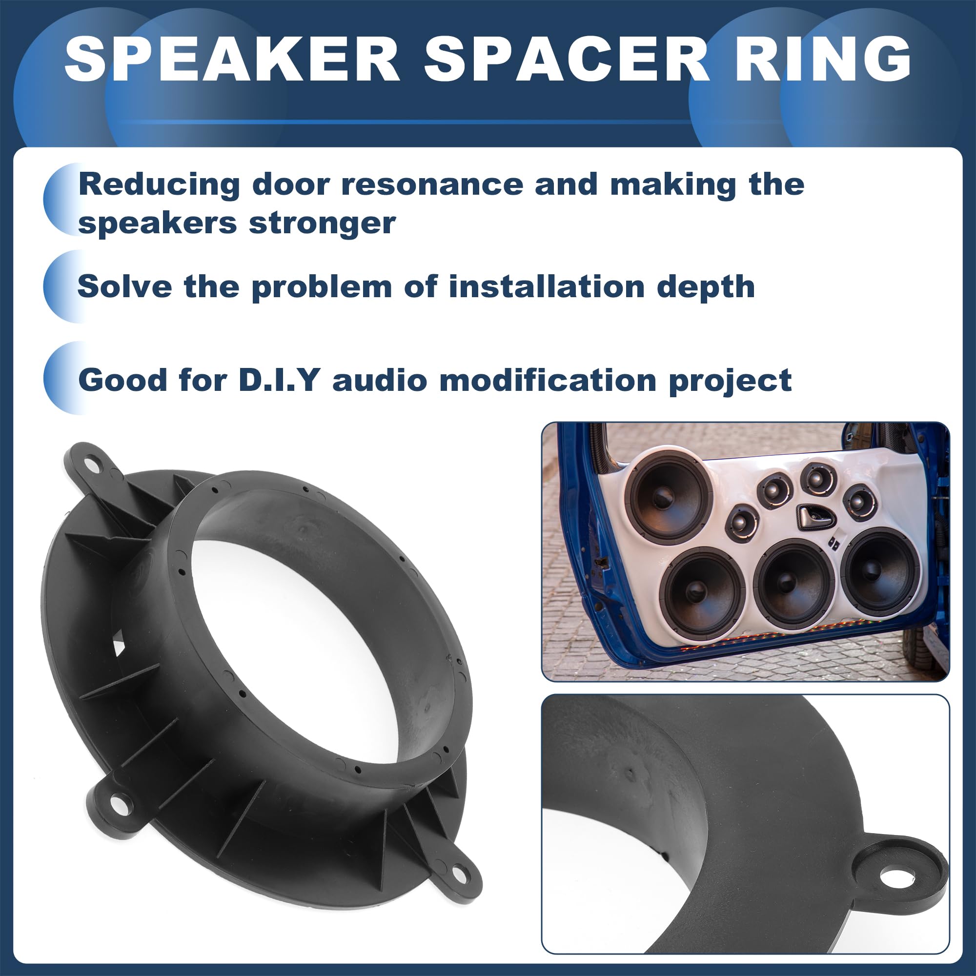 Speaker Spacer Ring Tweeter Speaker Spacer Adaptor For Mazda CX-5 For 6.5\" 2 Pcs