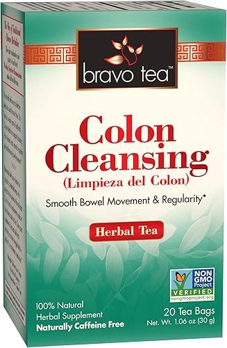 Bravo Tea Té de hierbas limpiador de colon, sin cafeína, 20 bolsas de té, 6 unidades