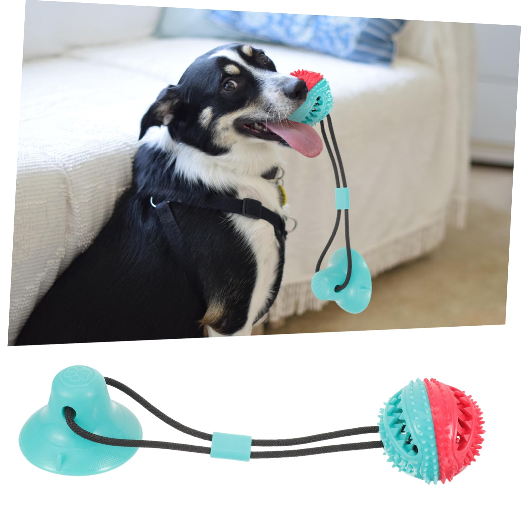 Hundekauspielzeug mit Saugnapf, Zerrspielzeug, Futterball und Zahnreinigung