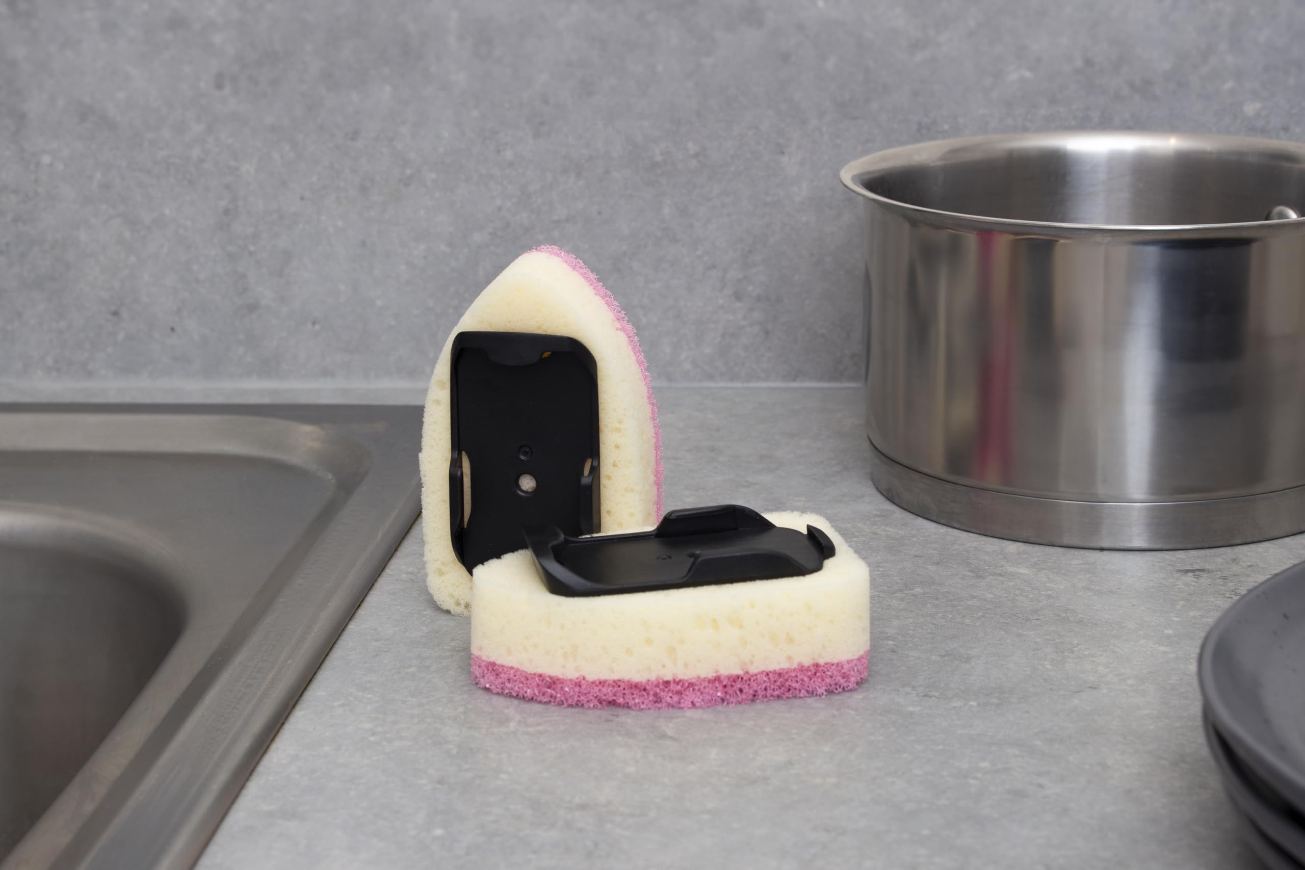 Dishmatic Wonder Washee Poignée De Vaisselle à Remplir Avec T Te Interchangeable Double Action Sensible La Chaleur Noir 1 Pi Ce