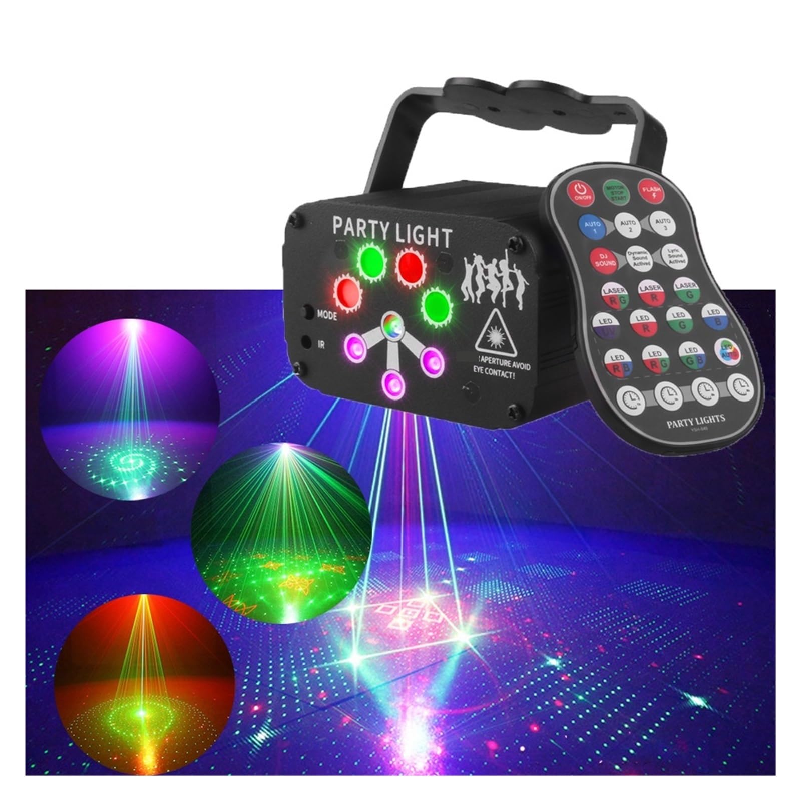 Światła dyskotekowe, RGB Mini DJ Oświetlenie Dyskotekowe Projektor USB Akumulator LED UV Dźwięk Stroboskopowy Efekt Sceniczny Ślub Xmas Przyjęcie Świąteczne Lampa dla dzieci, urodzin, imprez karaoke,