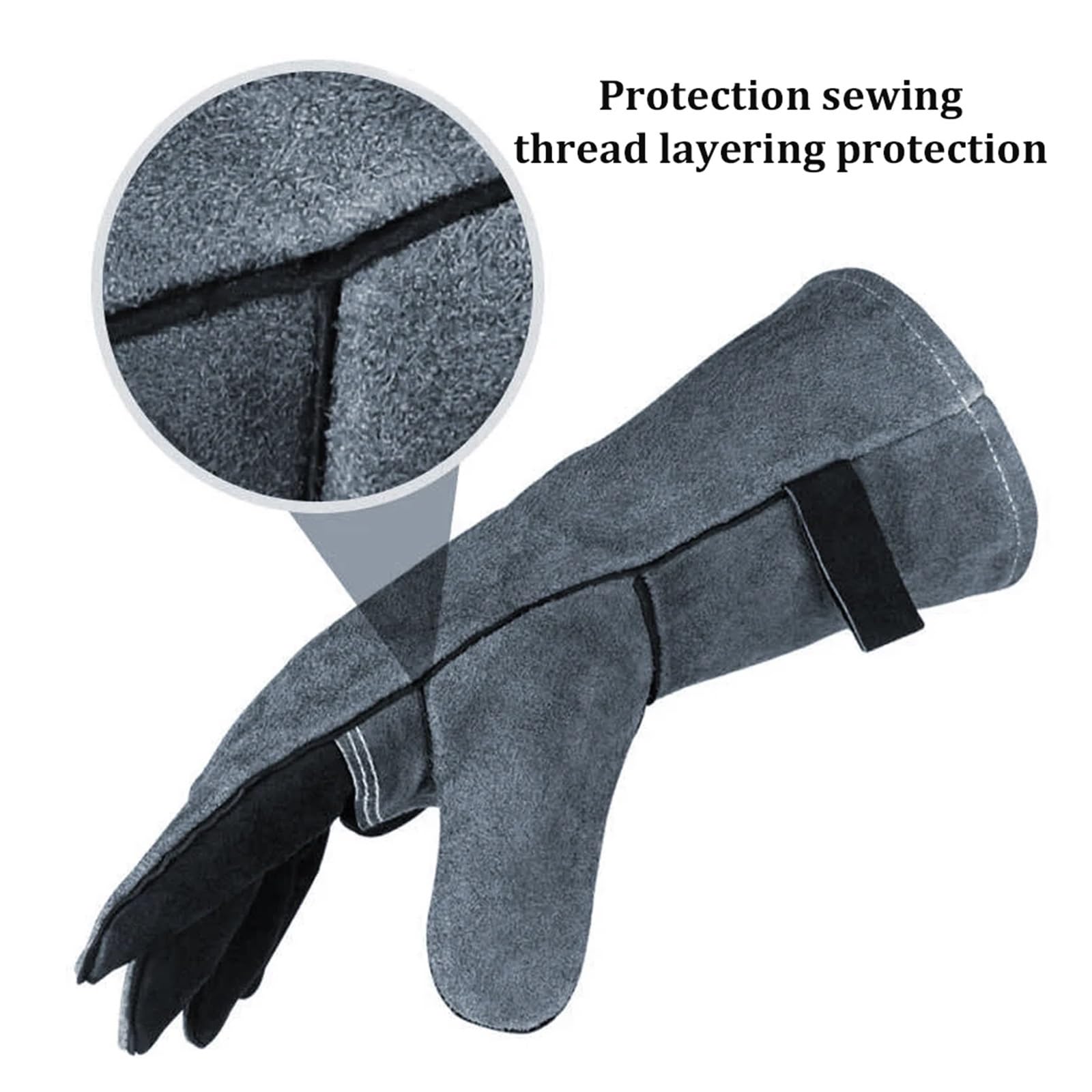40cm Extended Welding Gloves Double-layer Heat Insulation Puncture Resistant Welding Gloves Garden Working Safety Gloves