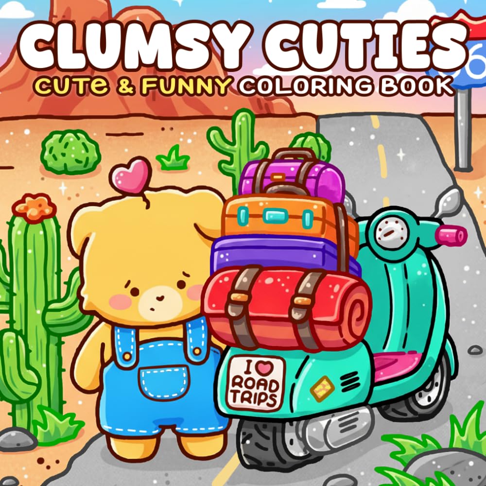 Clumsy Cuties Coloring Book: Messy Little Moments Coloring Pages for Everyone With Cute Troublemakers, Unlucky Scenes, Awkward Situations to Unwind & Relieve Stress