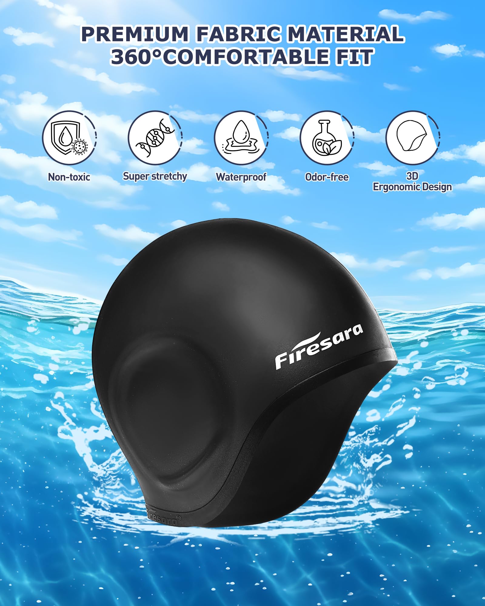 Cuffia Da Nuoto Unisex In Silicone Con Orecchie 3D – Impermeabile, Antiscivolo, Con Tappi Inclusi, Per Capelli Lunghi E Corti
