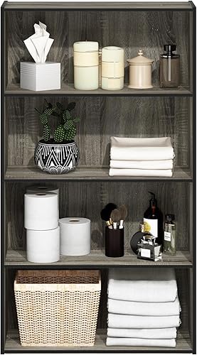 Miniatura 4 de Furinno PASIR - Estantería de libros de 4 niveles, estantería con estantes abiertos, 9.4 x 23.6 x 41.7 pulgadas, para sala de estar, dormitorio,